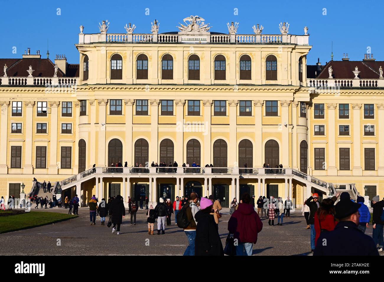 Schönbrunn ist das größte Schloss und eines der wichtigsten und meistbesuchten Kulturgüter Österreichs Stockfoto