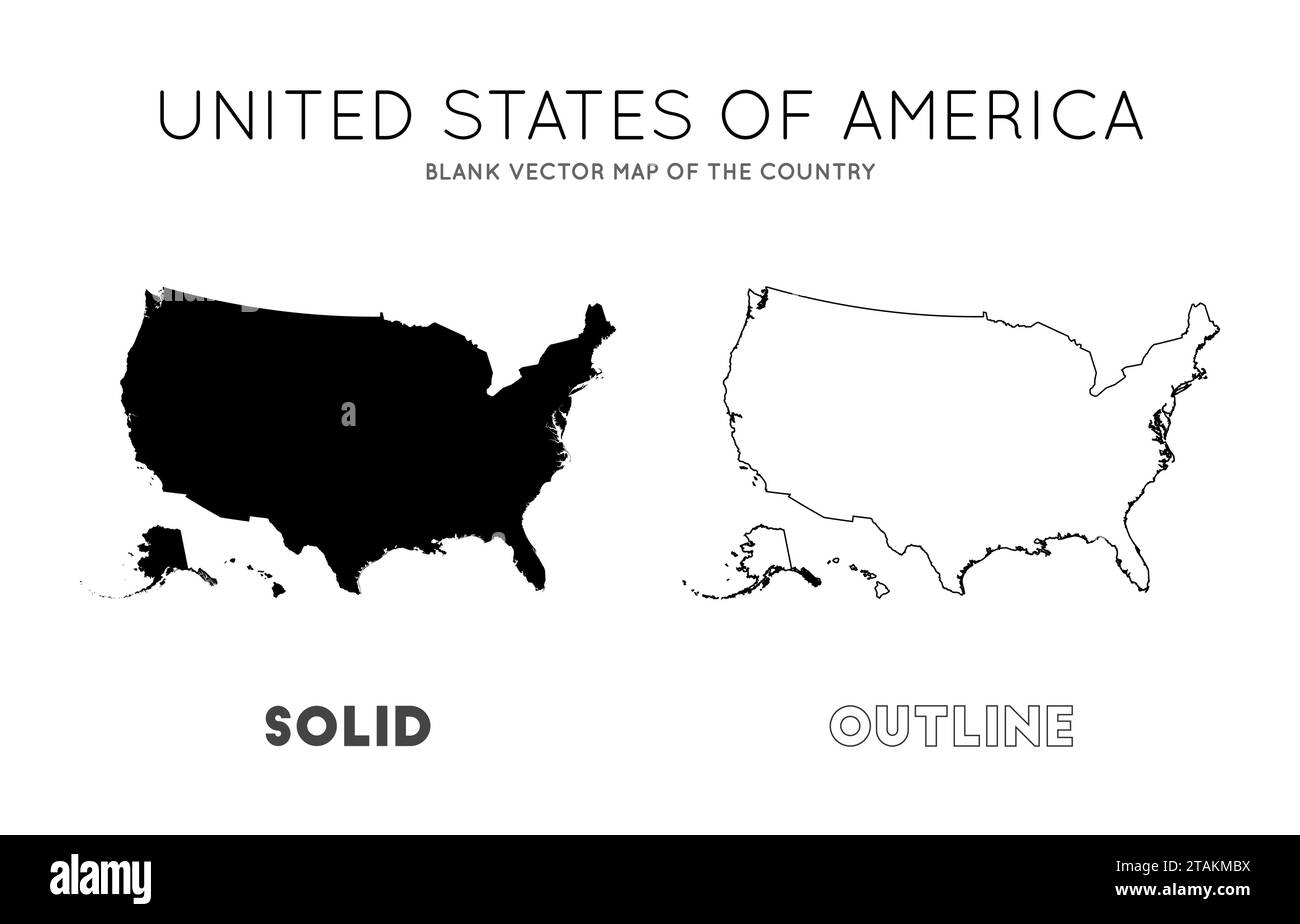 USA-Karte. Leere Vektorkarte des Landes. Borders of USA für Ihre Infografik. Vektorabbildung. Stock Vektor