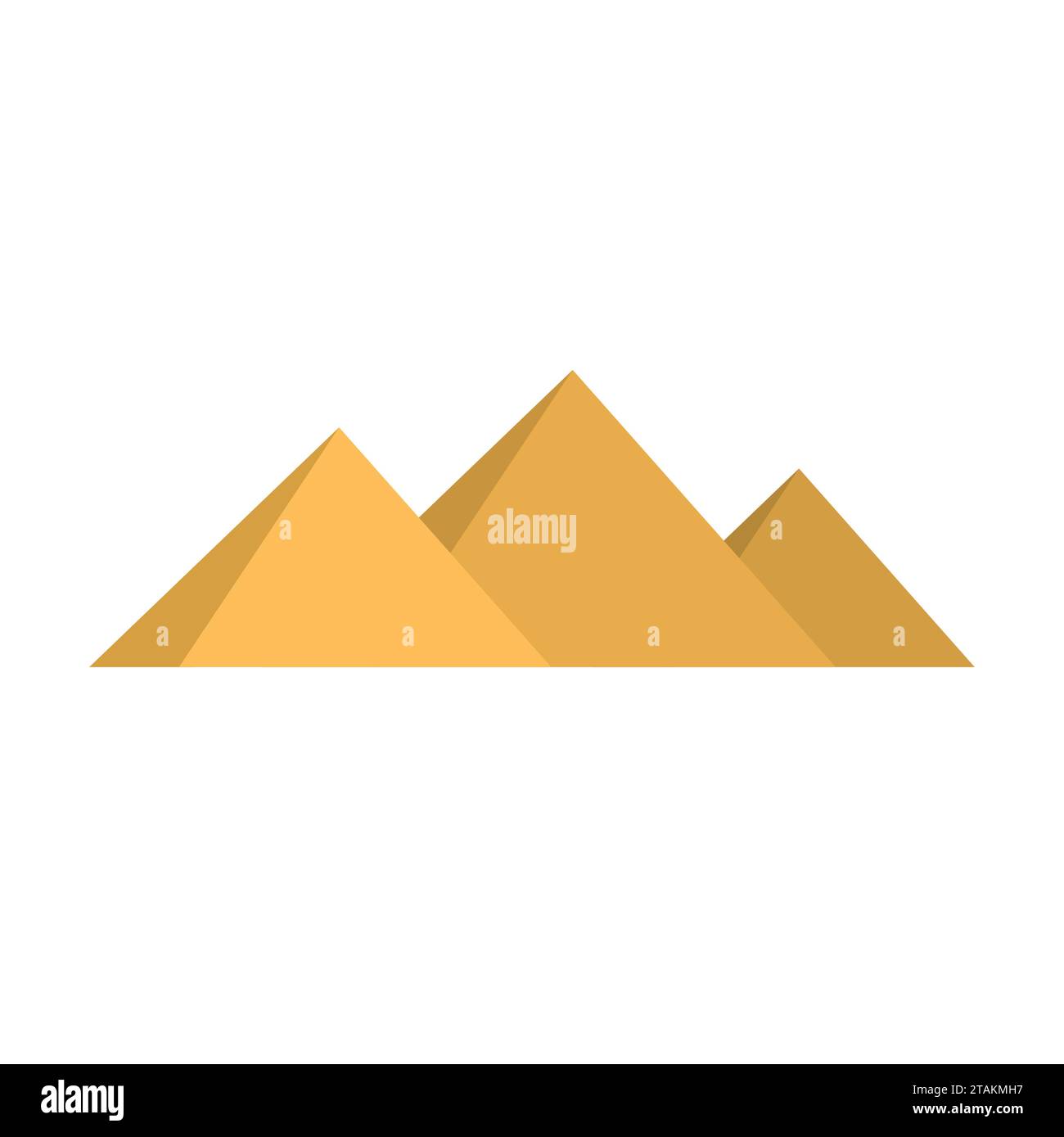 Ägypten Pyramiden Gizeh isoliert auf weißem Hintergrund. Vektorabbildung Stock Vektor