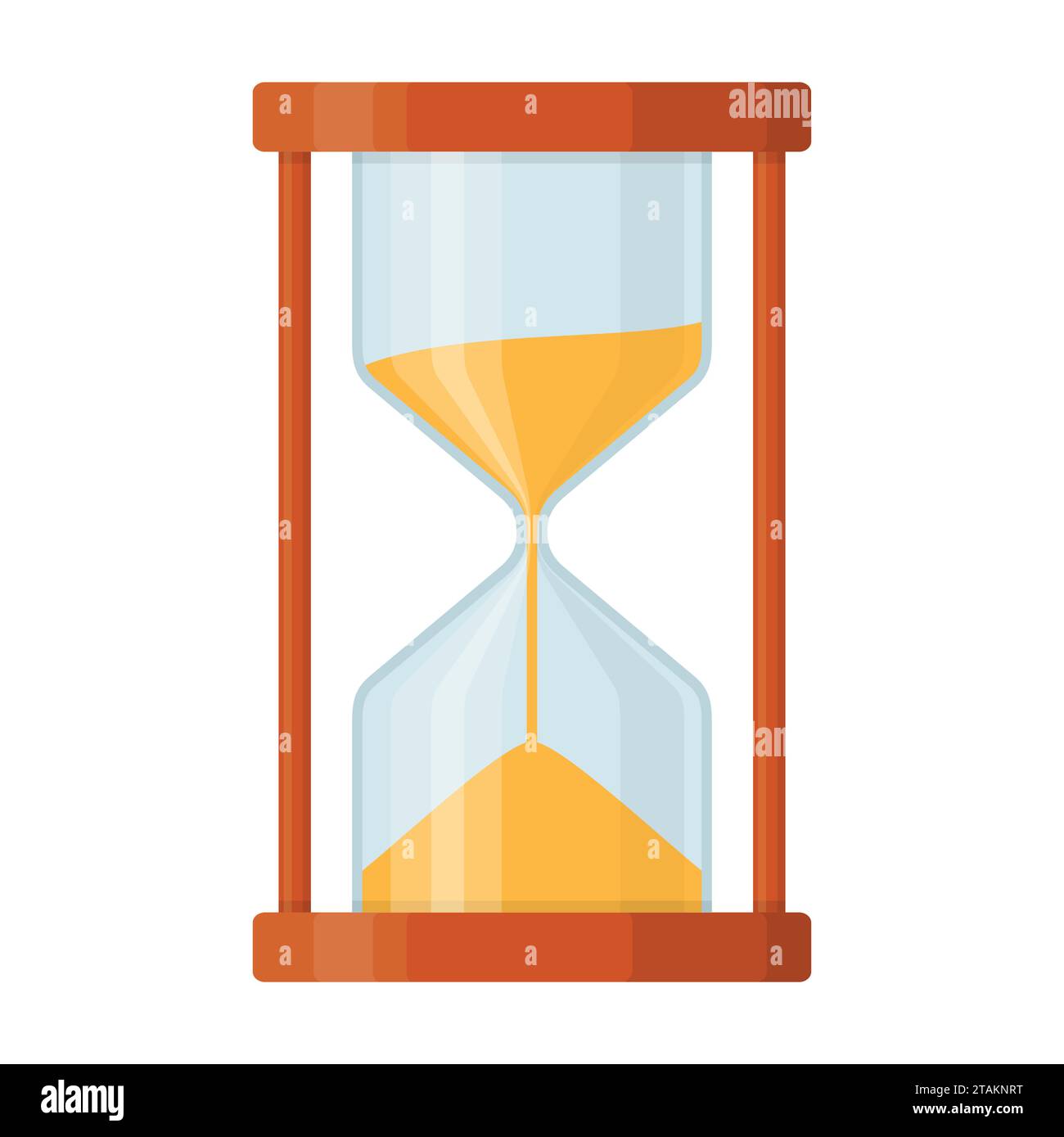 Sandglas-Symbol auf weißem Hintergrund isoliert. Zeitduhr in flachem Stil. Sandclock-Vektorillustartion. Stock Vektor