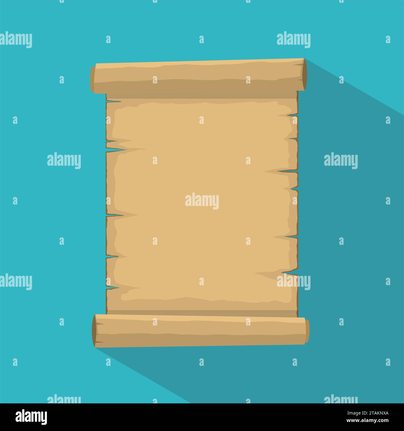 Pergament. Leeres altes Scrollsymbol Papyrus Papier Cartoon isoliert ...
