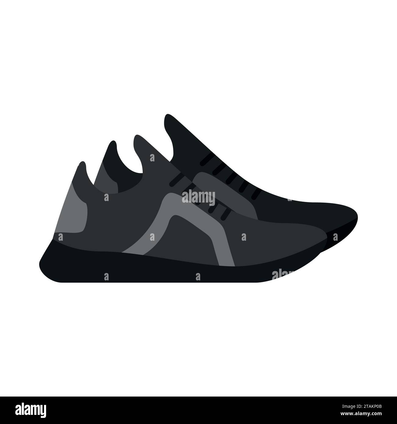 Turnschuhe, Sportschuhe isoliert auf weißem Hintergrund. Schuhe für Sport und Freizeitlook Vektorillustration. Stock Vektor