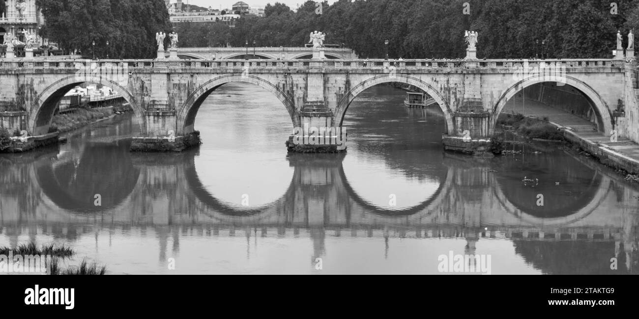 Pont Saint-Angel, Ponte Sant'Angelo, Roma, Italien Stockfoto