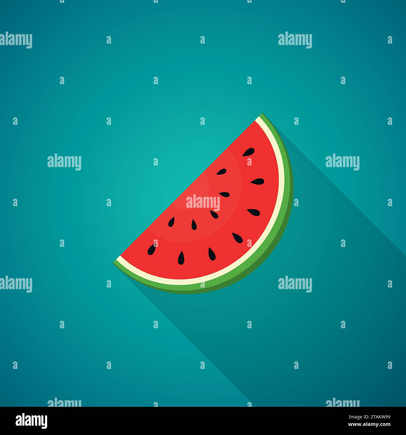 Wassermelone mit Schatten auf weißem Hintergrund. Vektorabbildung Stock Vektor