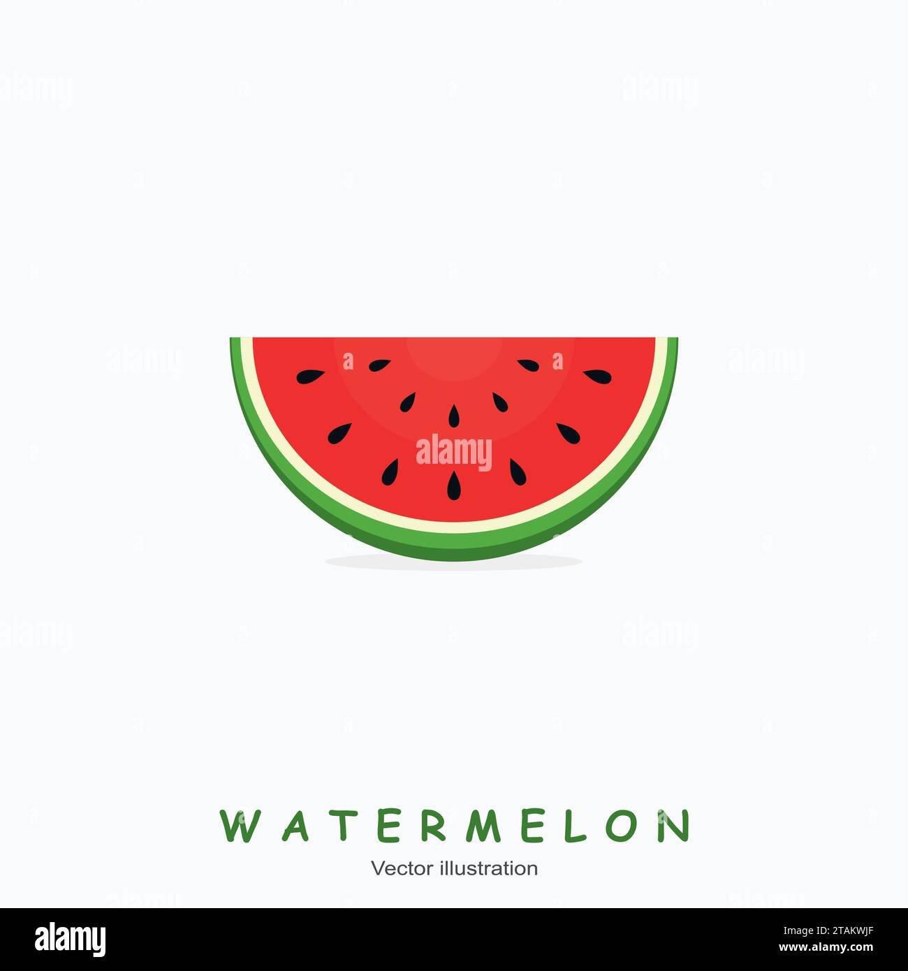 Wassermelone und Text auf weißem Hintergrund. Vektorabbildung Stock Vektor