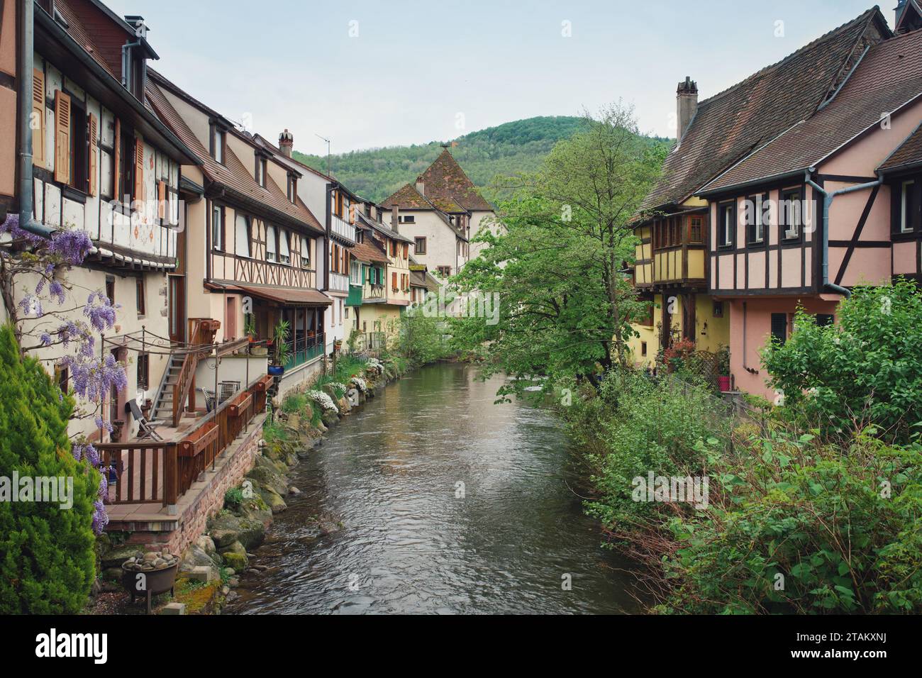 Foto der Altstadt von Kaysersberg Stockfoto