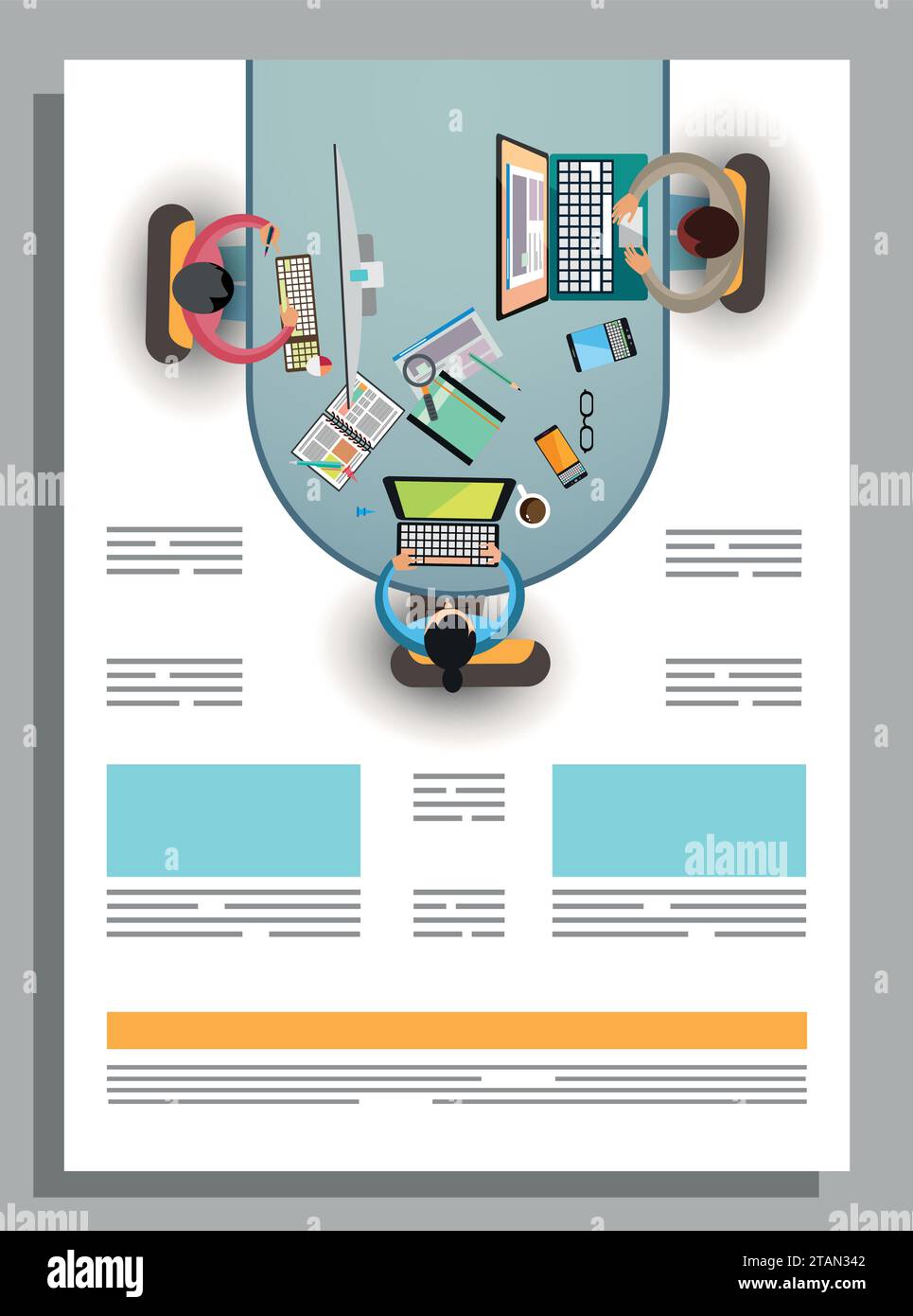 Ideenkonzept für Business Teamwork Flyer Template Design Stock Vektor