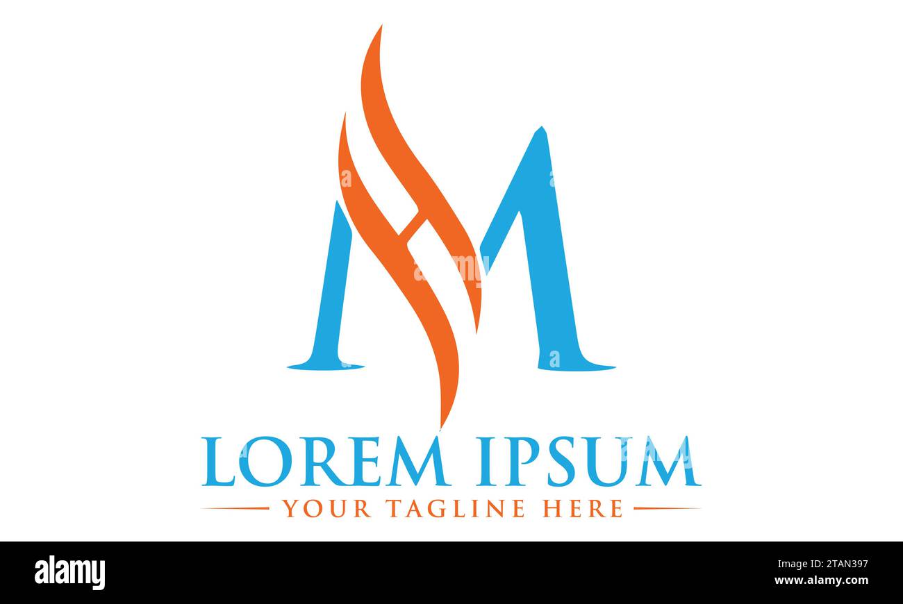 MH Logo Design einzigartiges und modernes Logo Design Stock Vektor