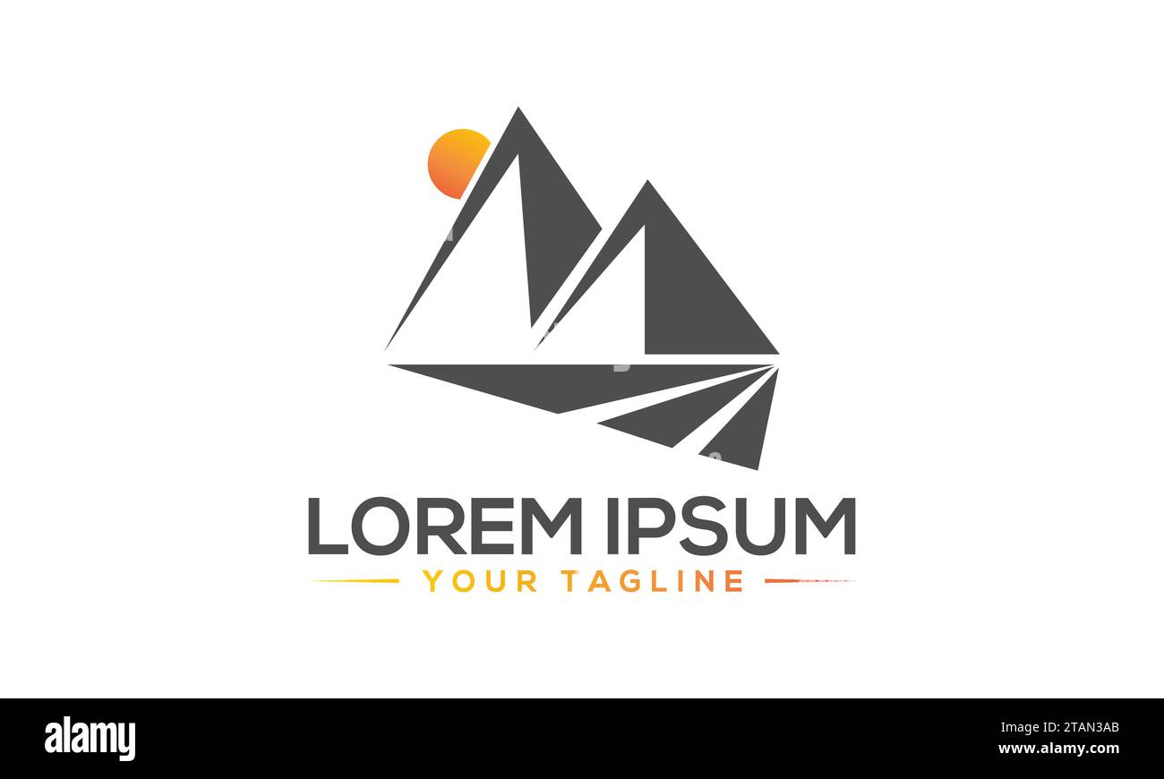 Mountain Logo Design einzigartiges und professionelles Logo Design Stock Vektor
