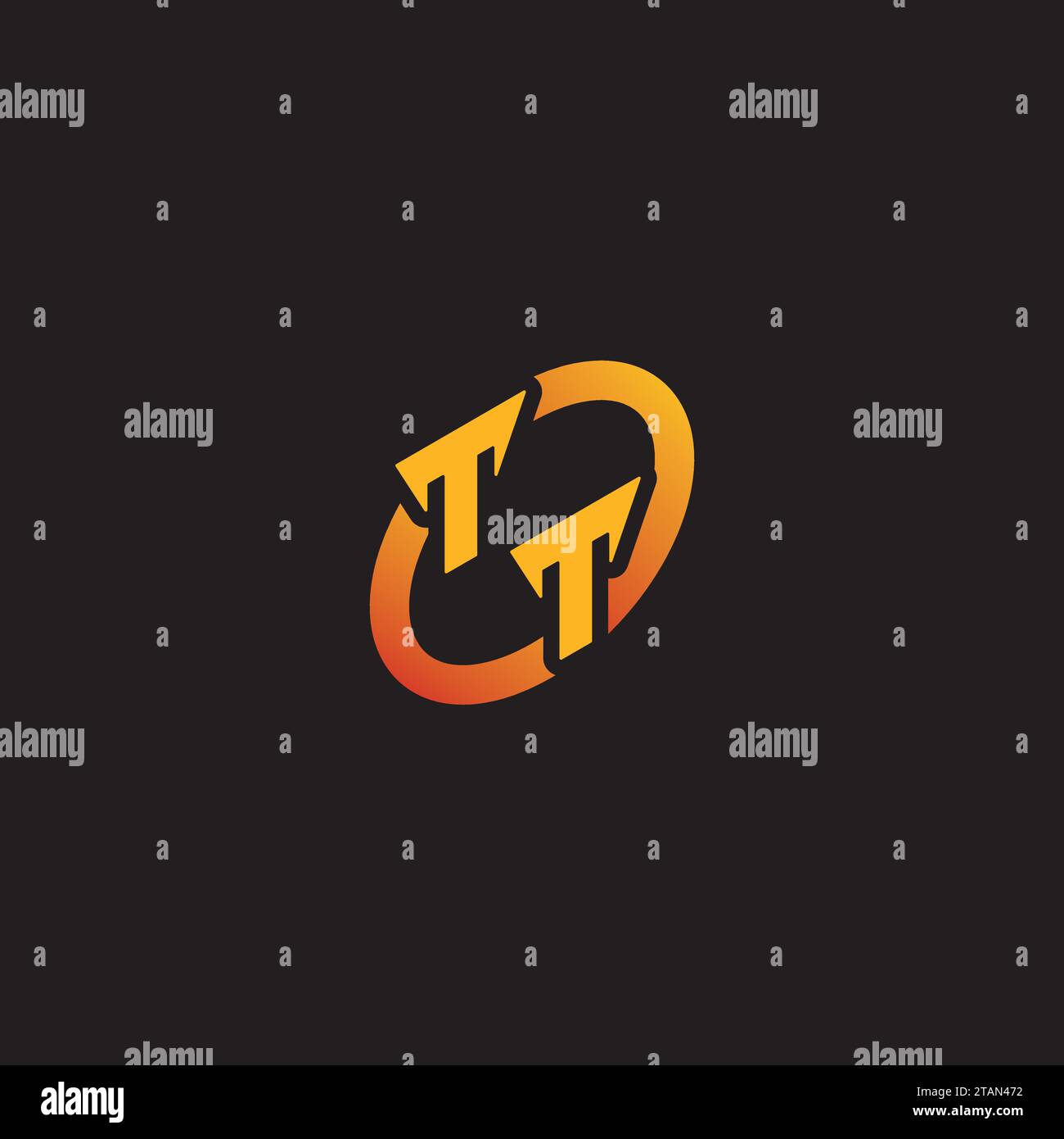 TT-Kombibuchstabe einzigartige Initialen Logo ePort für Gaming-Team, youtube, Twitch Stock Vektor