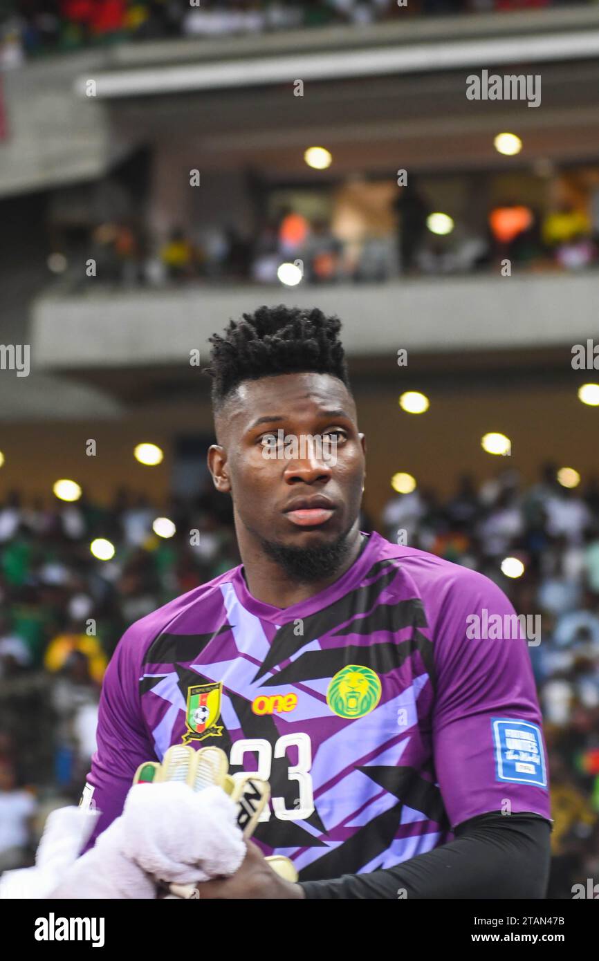 DOUALA, KAMERUN - 17. NOVEMBER: Andre Onana aus Kamerun während des Qualifikationsspiels zur FIFA-Weltmeisterschaft 2026 zwischen Kamerun und Mauritius in Japoma S Stockfoto