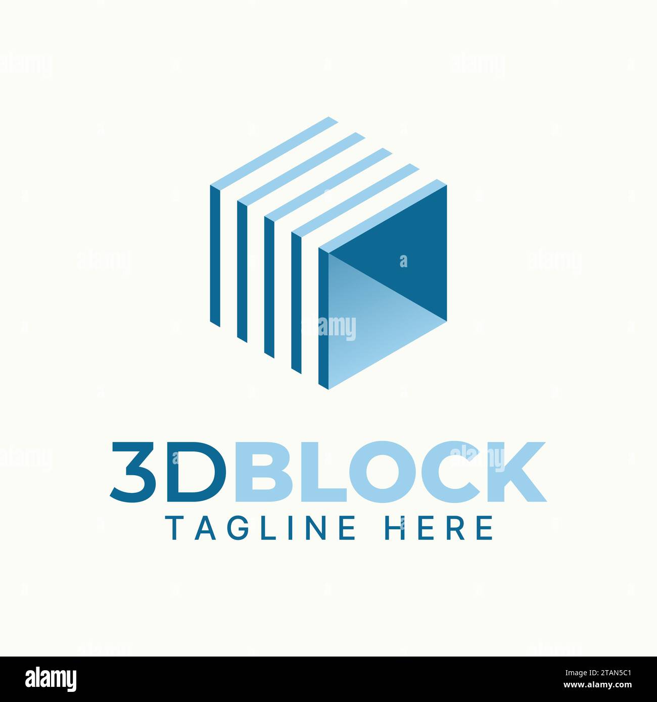 Logo Design Grafikkonzept kreatives abstraktes Premium-Vektorzeichen Unikat Stock 3D Sechskantloch quadratisch. In Bezug auf die mathematische Manipulationsformfarbe Stock Vektor
