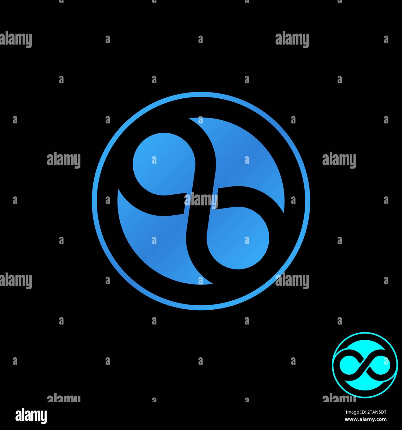 Logo-Design Grafikkonzept abstrakter kreativer Premium-Vektor einzigartige Unendlichkeitsschleife Illustration Negativraum. Bezieht sich auf die Schleifenzirkeltäuschung Stock Vektor