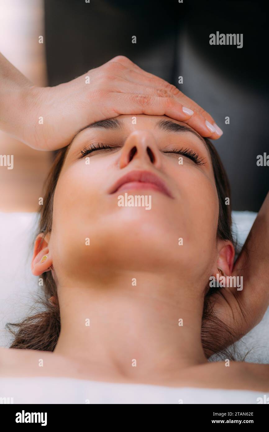 Craniosacrale Massage Stockfoto