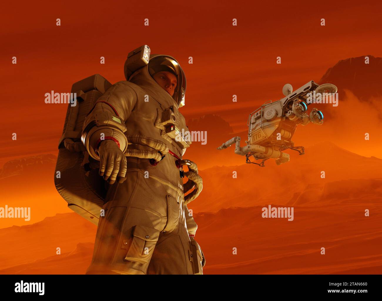 Leben auf dem Mars, konzeptuelle Illustration Stockfoto