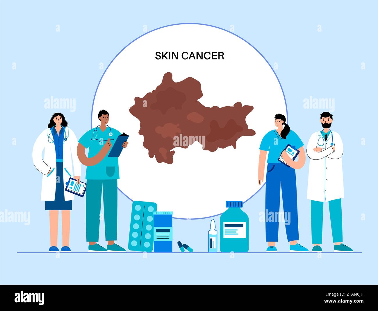 Hautkrebsbehandlung, konzeptuelle Illustration Stockfoto