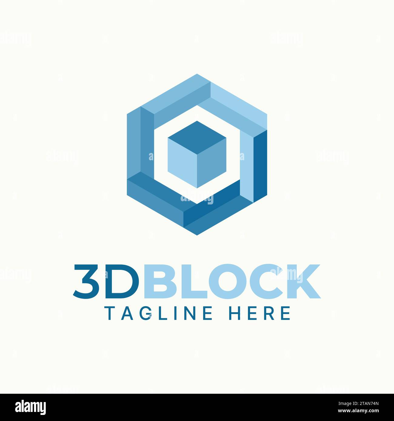 Logo Design Grafikkonzept abstrakte kreative Premium Vektor einzigartige Stock 3D Box Hexagon Illustration. In Bezug auf die mathematische Manipulationsformfarbe Stock Vektor