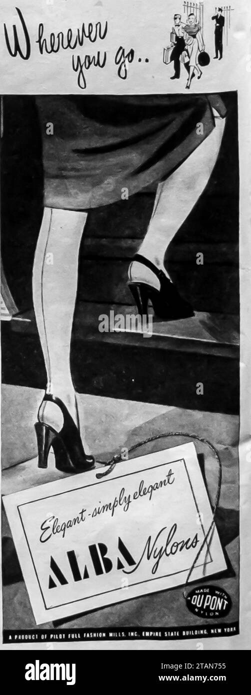 1947 ALBA Nylons von DuPont ad Stockfoto