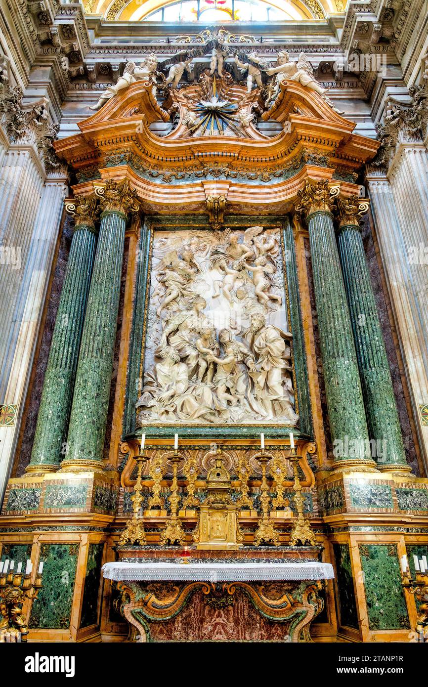 Hauptaltar der Kirche Sant' Agnese in Agone, Rom, Italien Stockfoto