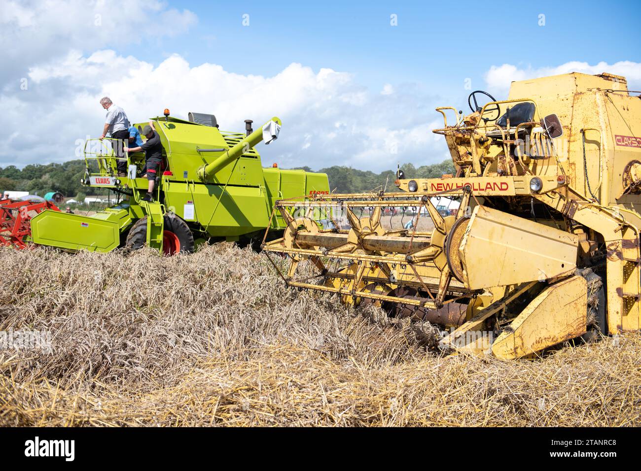 Drayton.Ilminster.Somerset.Vereinigtes Königreich.19. August 2023.Ein New Holland Clayson 1520 ist auf einer Yesterdays Farming Veranstaltung zu sehen Stockfoto