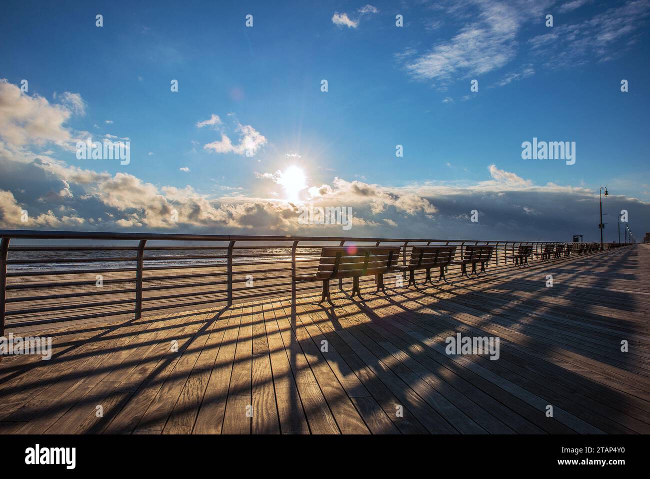 Long Beach Boardwalk New York Long Island Stockfoto