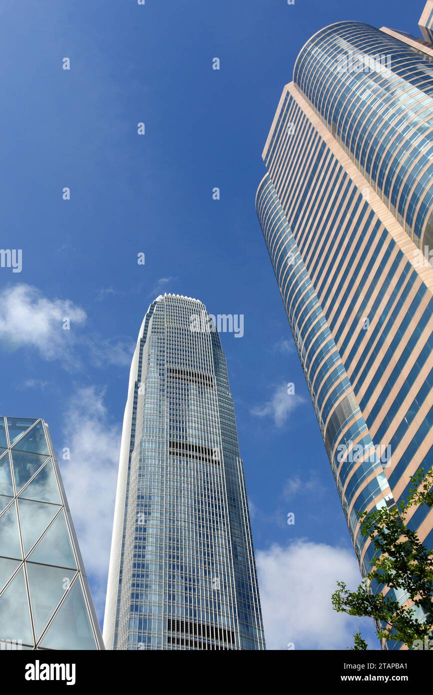 HONGKONG - 28. Juni. 2014: International Finance Center. Das International Finance Center IFC ist eine in Wolkenkratzer integrierte kommerzielle Entwicklung auf dem Wasser Stockfoto