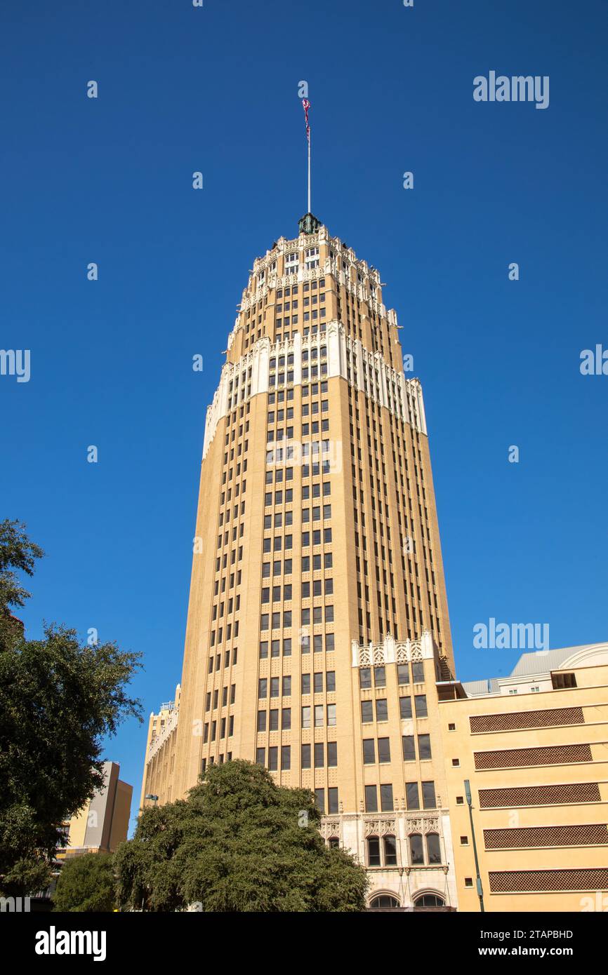 Historisches Tower Life Building in San Antonio City, Texas Stockfoto