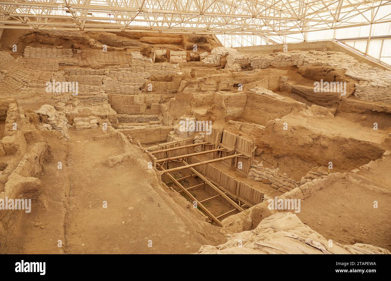 Die antike neoloithische Stadt Catal Hoyuk in der Türkei, gegründet vor über 9000 Jahren Stockfoto