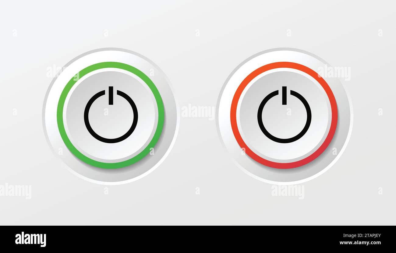 Ein-/Ausschaltsymbole eingestellt. Netzschalterzeichen und -Symbol. Elektrische Leistung Stock Vektor