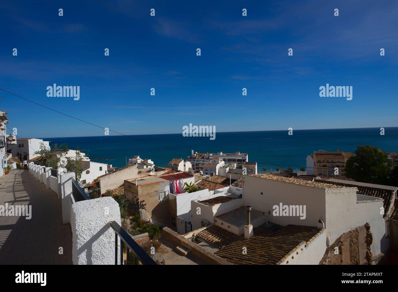 Blick auf das Dorf Altea, Valencia, Spanien Stockfoto