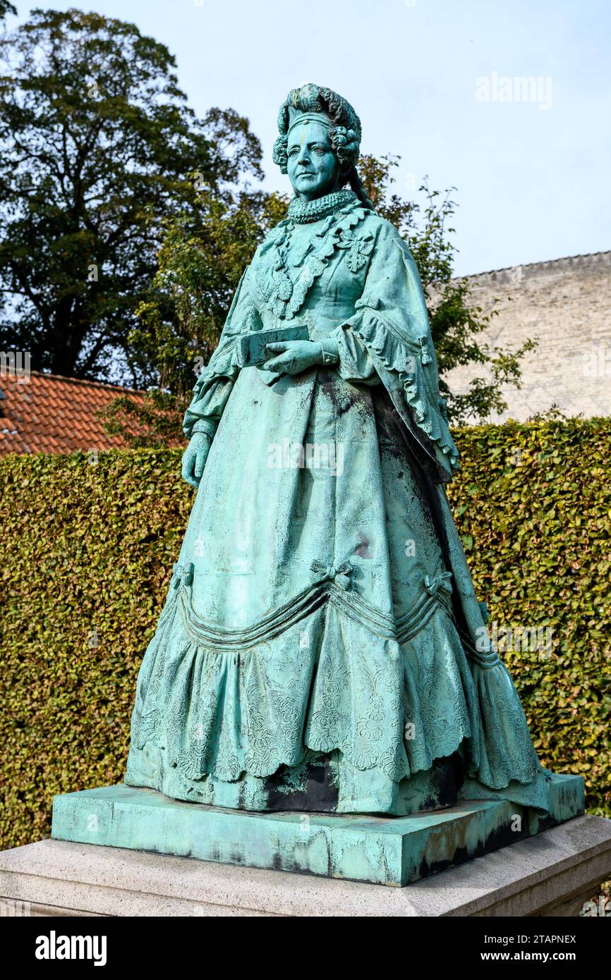 Kopenhagen, Dänemark: Statue von Caroline Amalie von Schleswig-Holstein-Sonderburg-Augustenburg Stockfoto