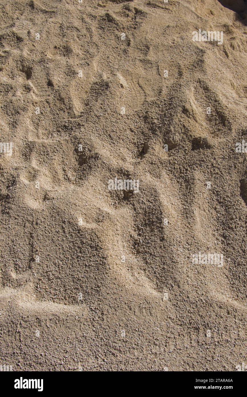 Sand für den Bau als Hintergrund Stockfoto