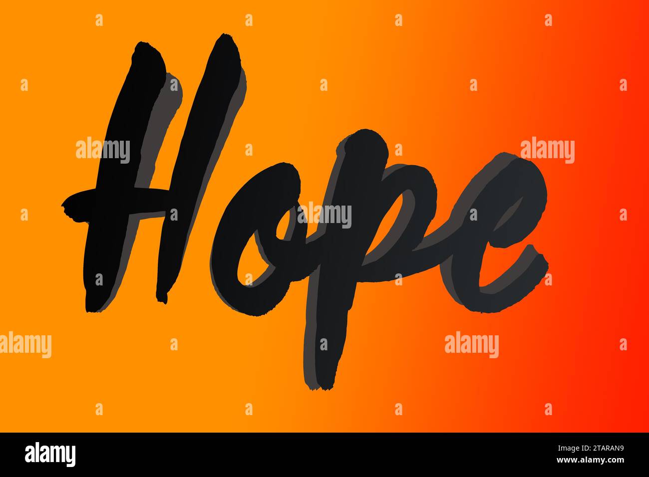 Hope Wortkonzept. Bleiben Sie gemeinsam positiv und hoffnungsvoll Stockfoto