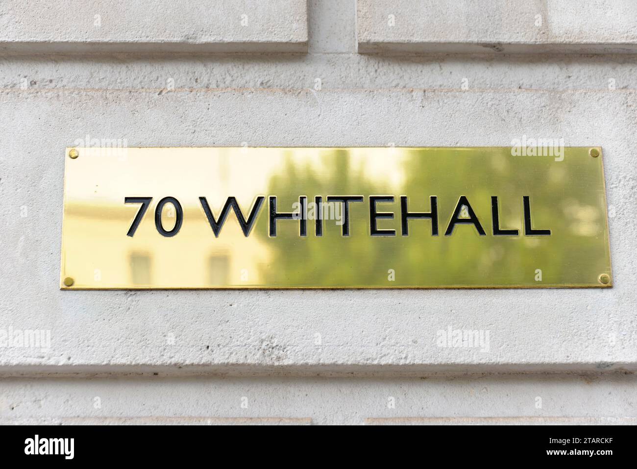 Hausschilder, Hausnummer, 70 WHITEHALL, London Region, England, Vereinigtes Königreich Stockfoto