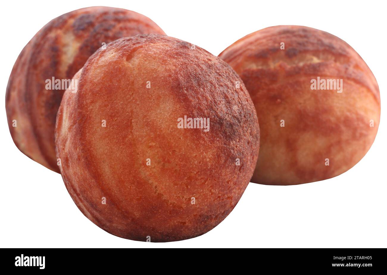 Beliebte Dansih-Pfannkuchenbällchen oder Aebleskiver aus der Nähe Stockfoto