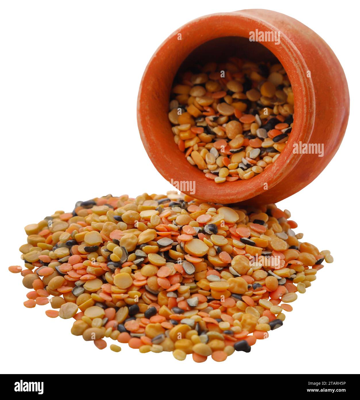Gemischtes Daal in einer Tontopfschale Stockfoto