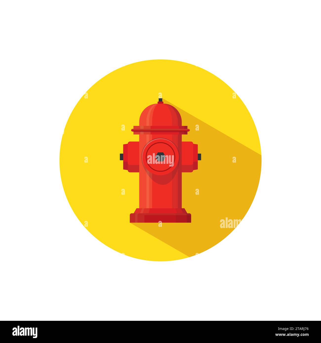 Hydrantenfeuerwehr löscht das Feuersymbol in flacher Form isoliert auf weißem Hintergrund. Vektorabbildung Stock Vektor
