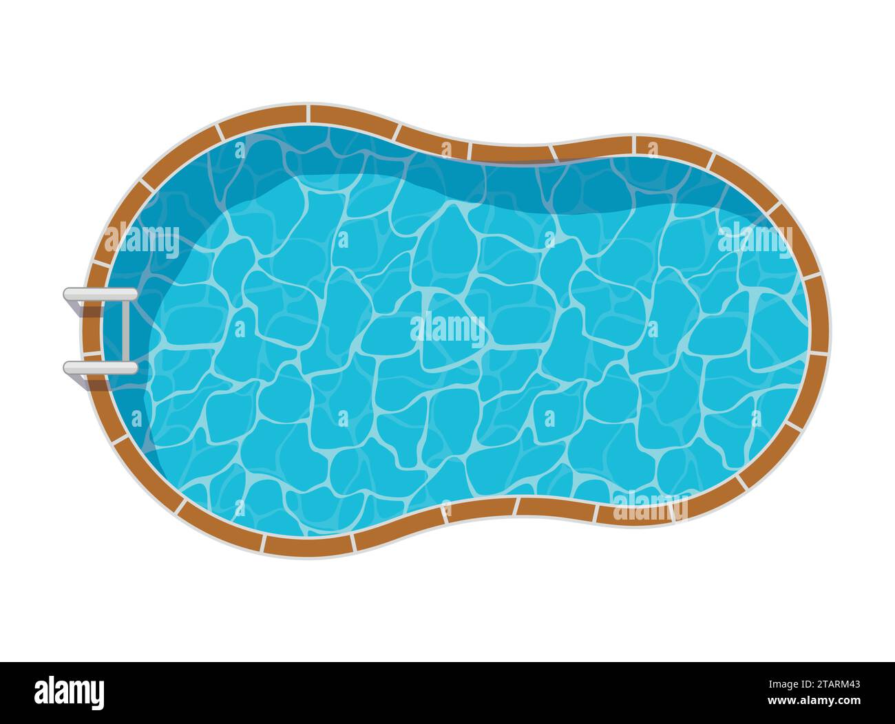 Blick auf den Swimmingpool, isoliert auf weißem Hintergrund. Blue Water Freizeitpool Entspannung Urlaub Reise. Resort Swimmingpool Vector Pool Icon Luxus Stock Vektor