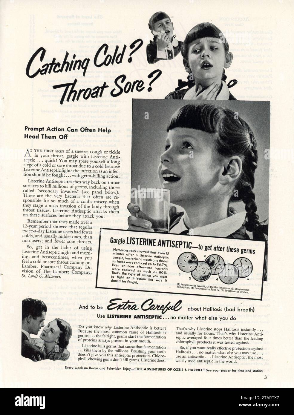 Vintage 'Good Housekeeping' Magazine, Januar 1953 Ausgabe Anzeige, USA Stockfoto