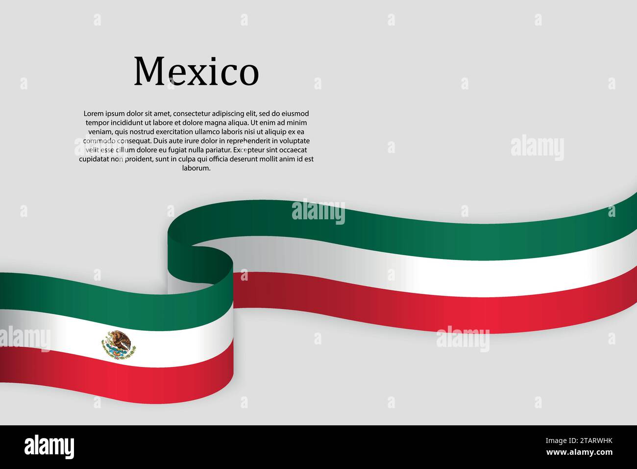 Bandflagge von Mexiko. Hintergrundvorlage zur Feier Stock Vektor
