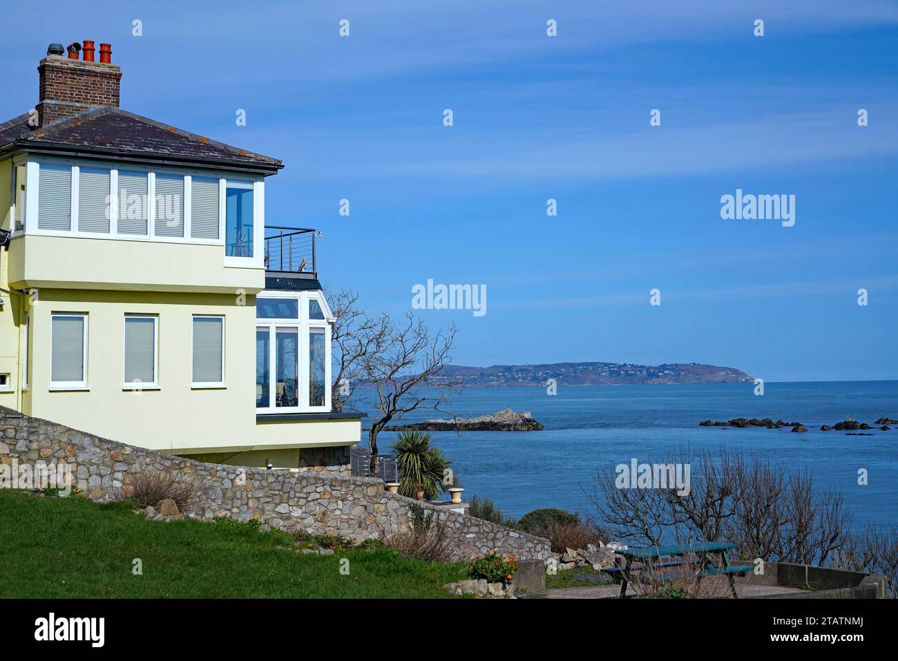 Blick von Dalkey nach Norden über die Dublin Bay nach Howth Stockfoto