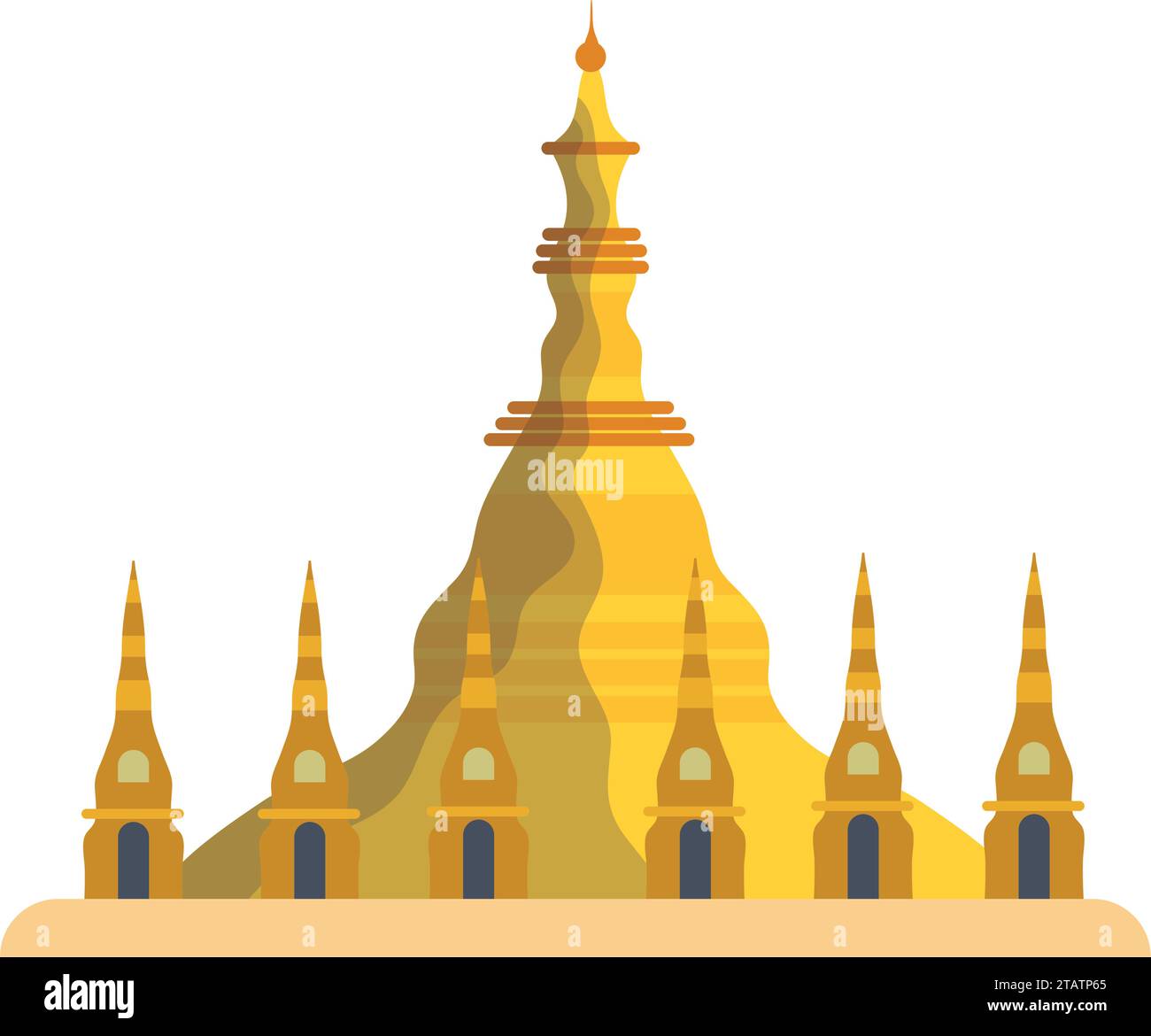 pagode shwedagon myanmar Tempel Vektor isoliert Stock Vektor