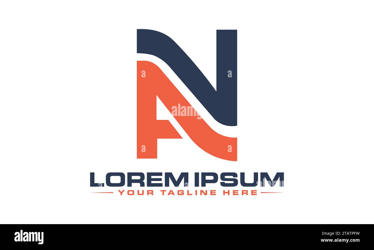 Logodesign mit NA-Buchstaben. Kreatives und professionelles Logo-Design mit Buchstaben. Stock Vektor