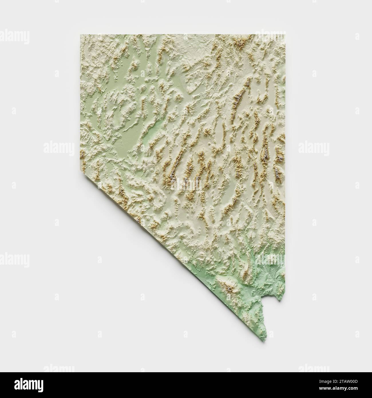 Nevada topographische Reliefkarte - 3D-Rendering Stockfoto