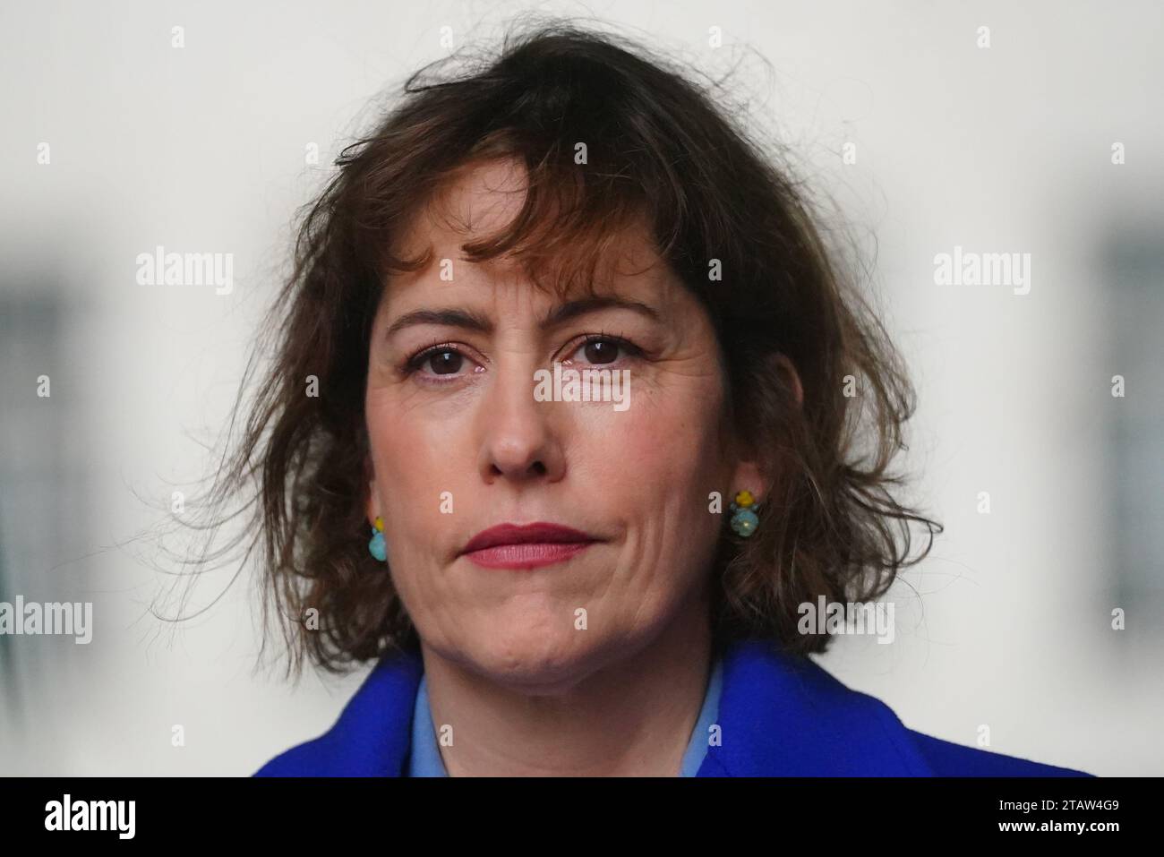 Gesundheitsministerin Victoria Atkins vor dem BBC Broadcasting House in ...
