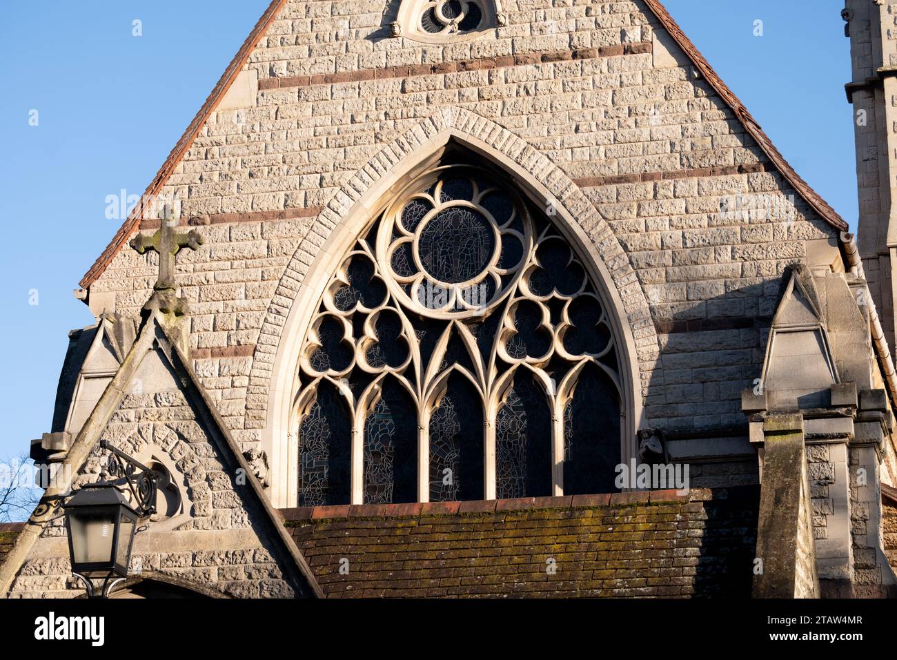 Das westliche Fenster, St. Augustine’s Church, Edgbaston, Birmingham, West Midlands, England, UK Stockfoto