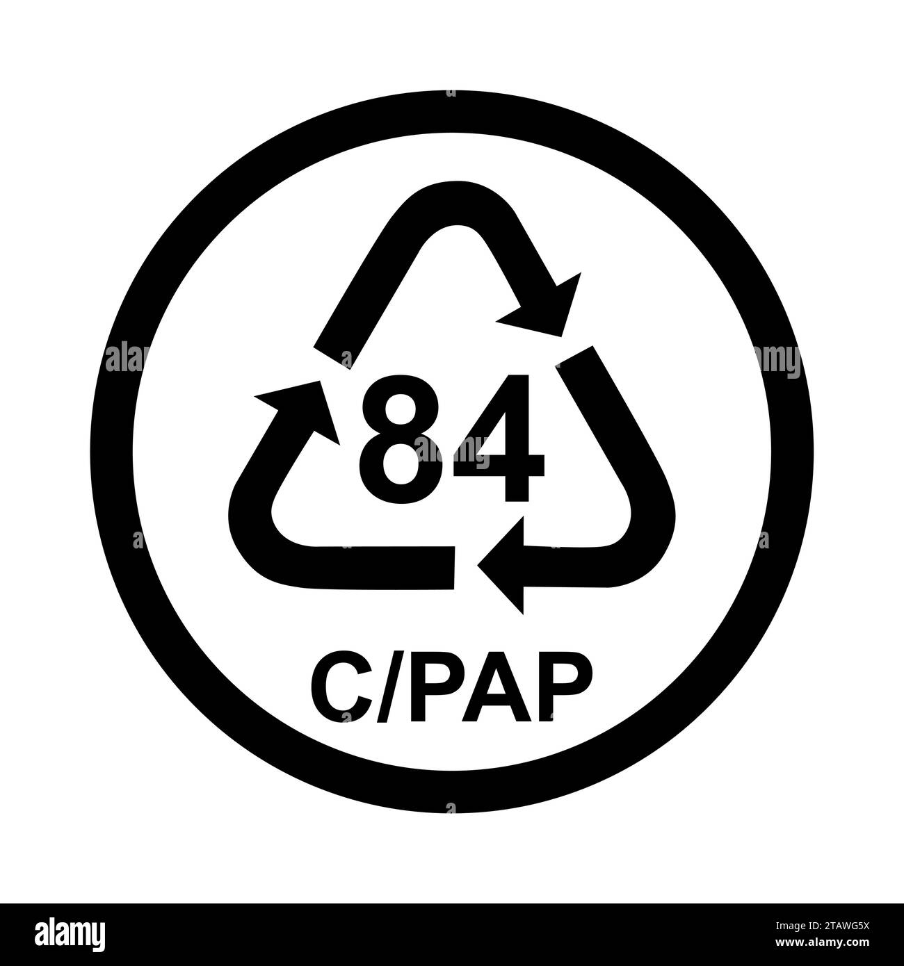 Composite-Symbol, Ökologie Recycling-Zeichen isoliert auf weißem Hintergrund. Symbol für Verpackungsabfall . Stock Vektor