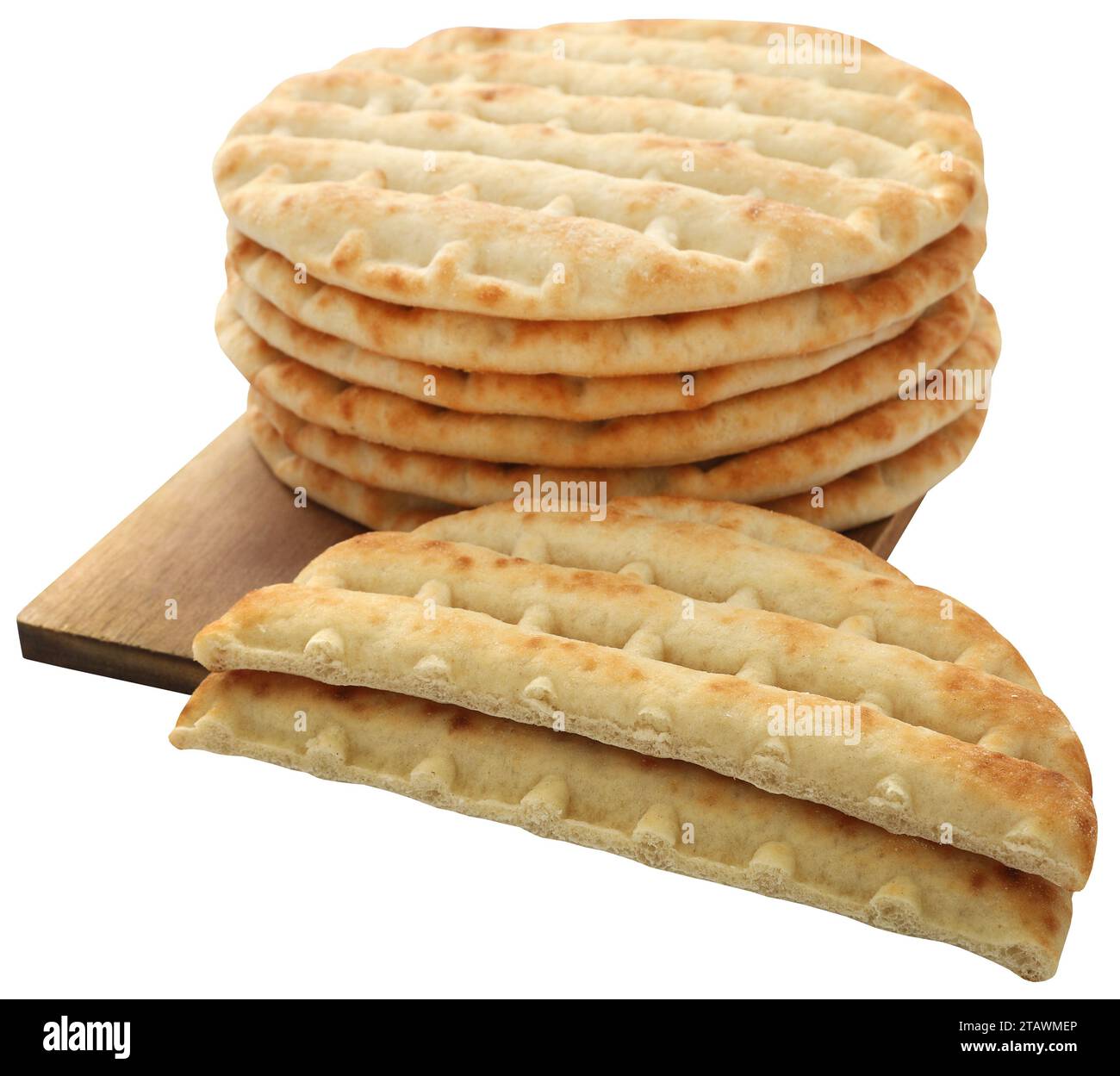 Griechisches Pita-Brot oder Fladenbrot aus der Nähe Stockfoto