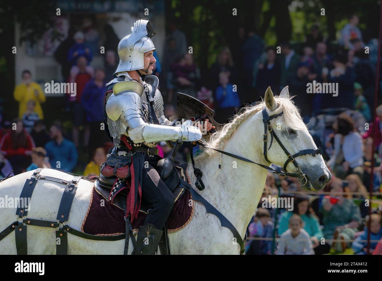 Turnierspiel, Linlithgow Palace, Schottland, Stockfoto