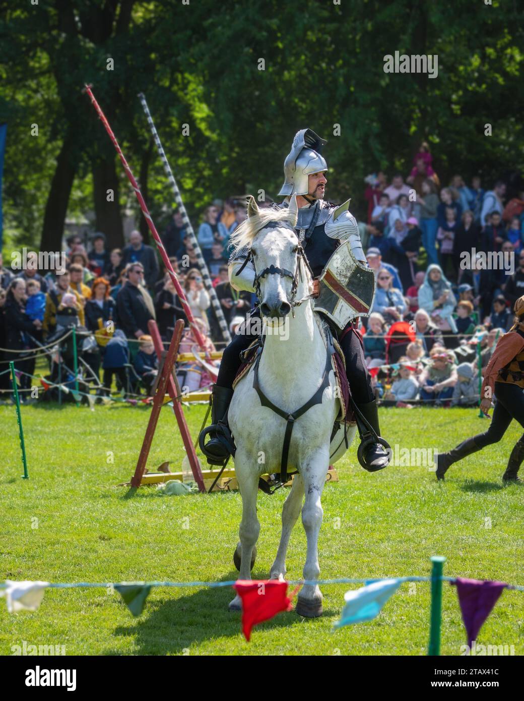 Turnierspiel, Linlithgow Palace, Schottland, Stockfoto